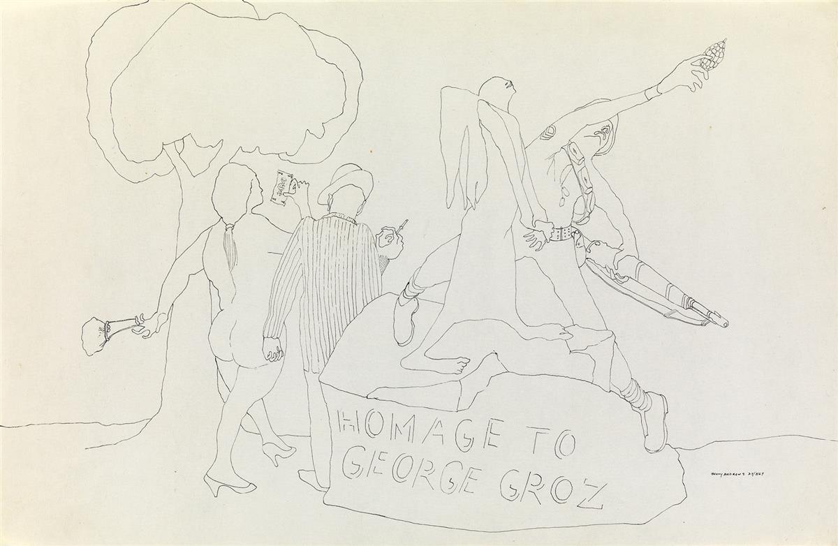 BENNY ANDREWS (1930 - 2006) Homage to George Grosz.